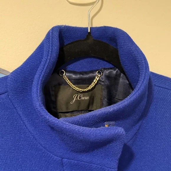 J. Crew Italian Stadium Coat Cobalt Blue Size 6 - Picture 4 of 6